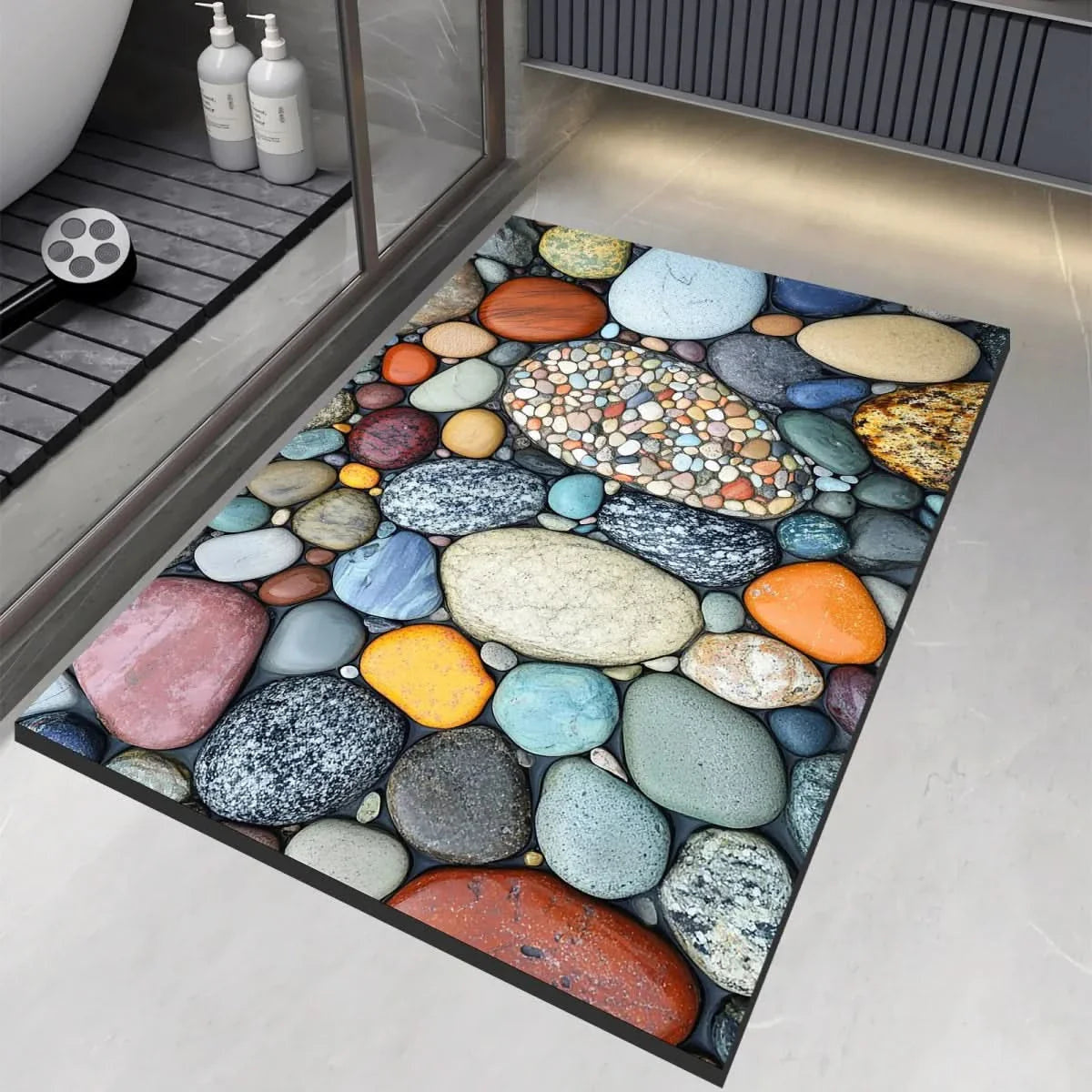 Non-Slip Stone Look Bathroom Mat