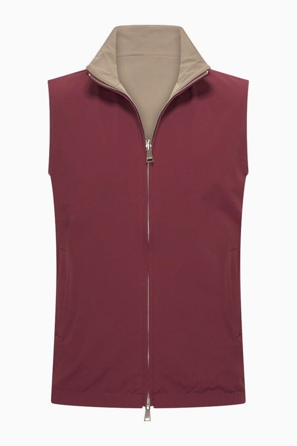 Beyoda Wendegilet Herren Cherry Red & Desert Taupe — Hauptansicht