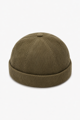 Unisex Docker-Mütze aus Baumwolle – Olivgrün