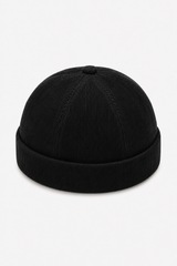 Unisex Docker-Mütze aus Baumwolle – Schwarz