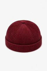 Unisex Docker-Mütze aus Baumwolle – Weinrot