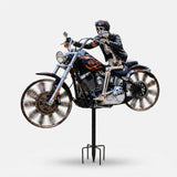 Totenkopf-Motorrad-Gartenwindrad
