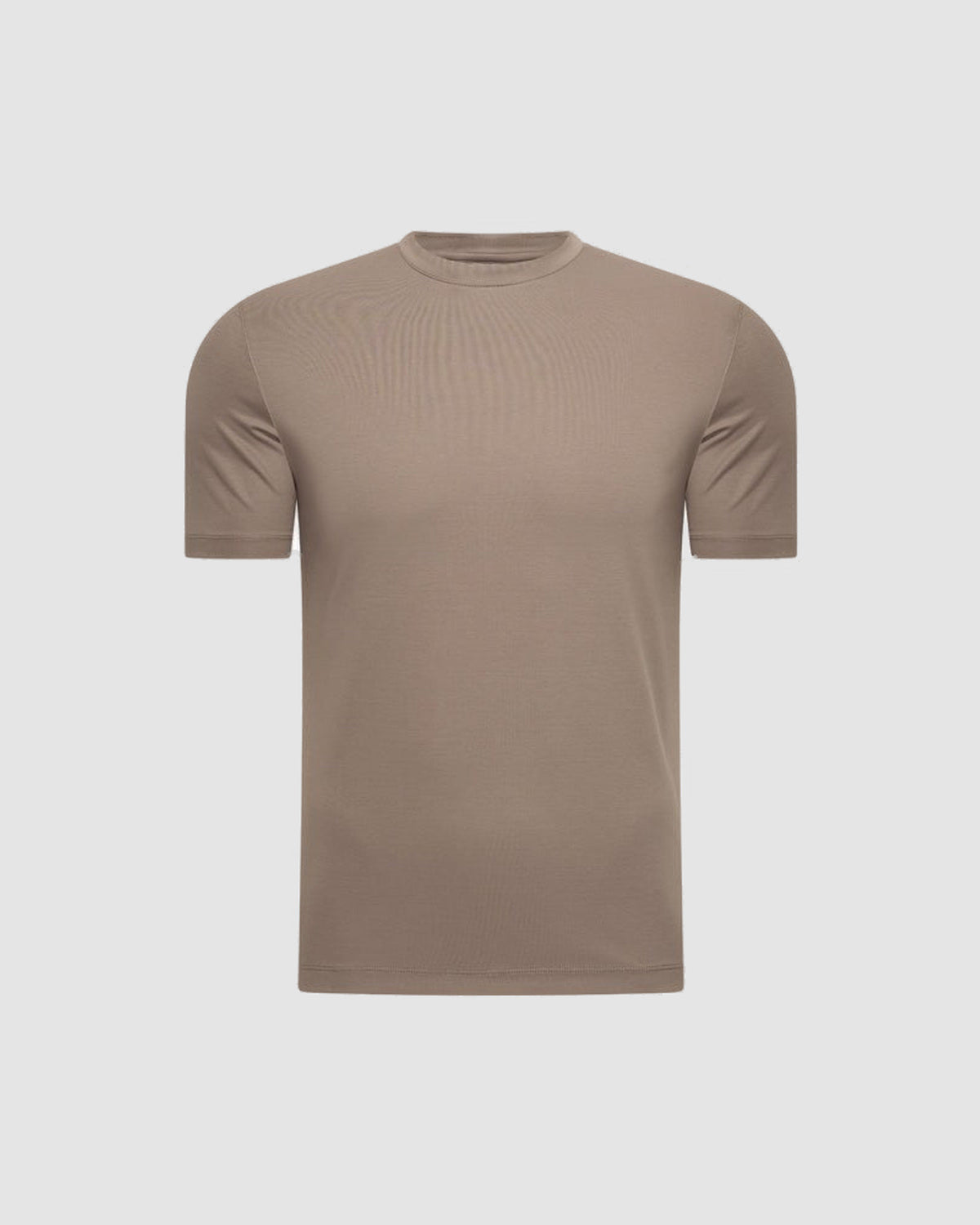 Herren T-Shirt mit Rundhals, Kurzarm – Taupe in Taupe