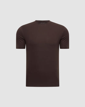 Herren T-Shirt mit Rundhals, Kurzarm – Espresso in Espressobraun