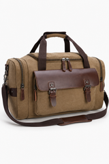 Herren Canvas-Reisetasche mit Schultergurt – Khaki