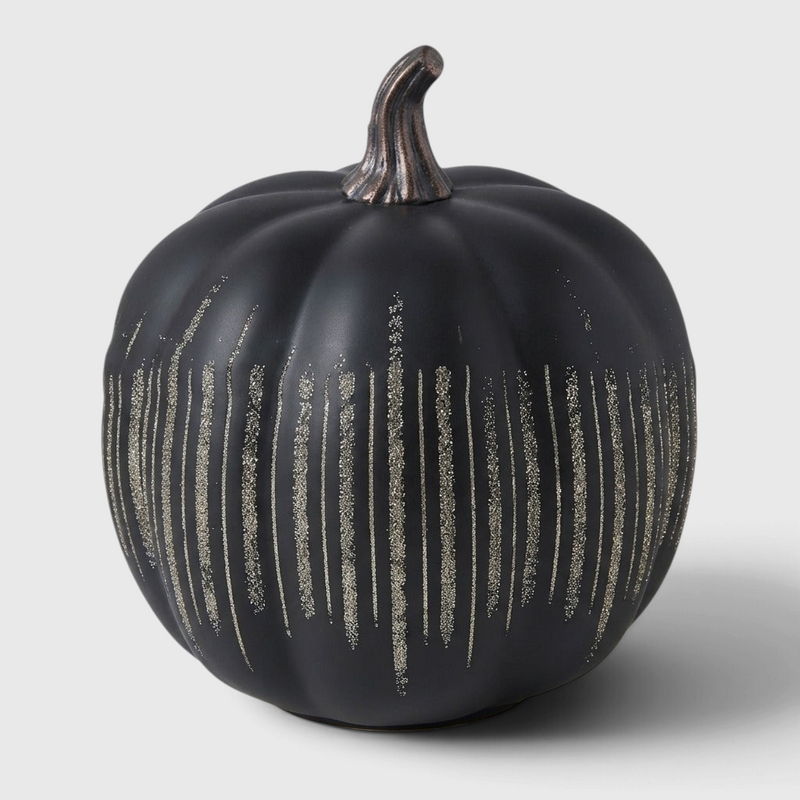 Funkelnde Kürbislampe mit Timer - LED Halloween Deko