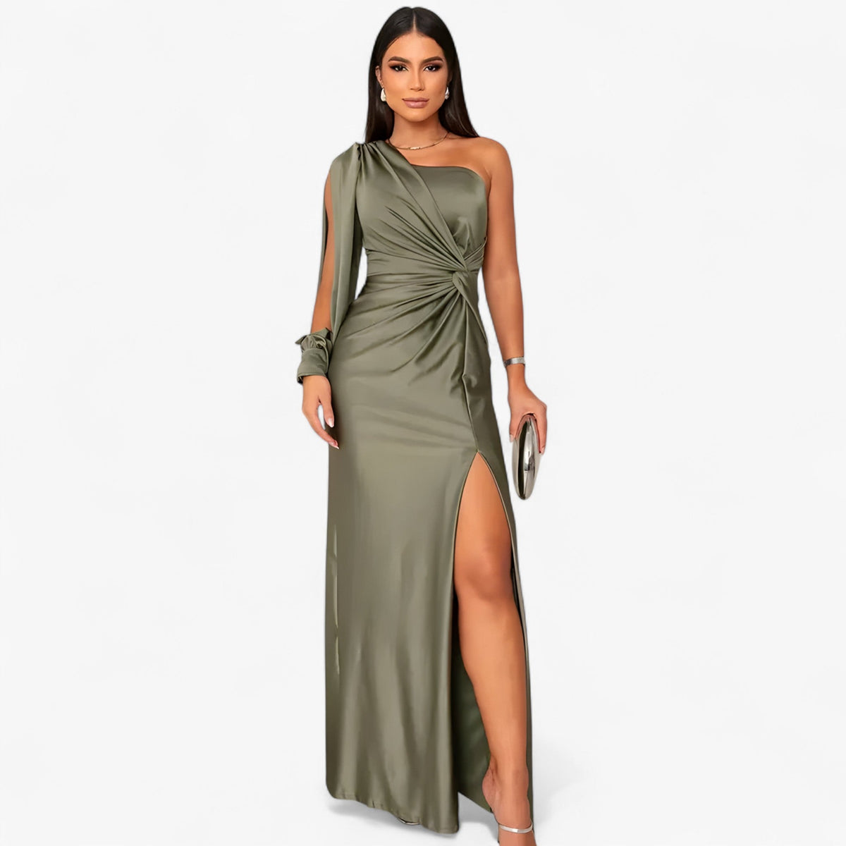 Damen Midikleid Satin