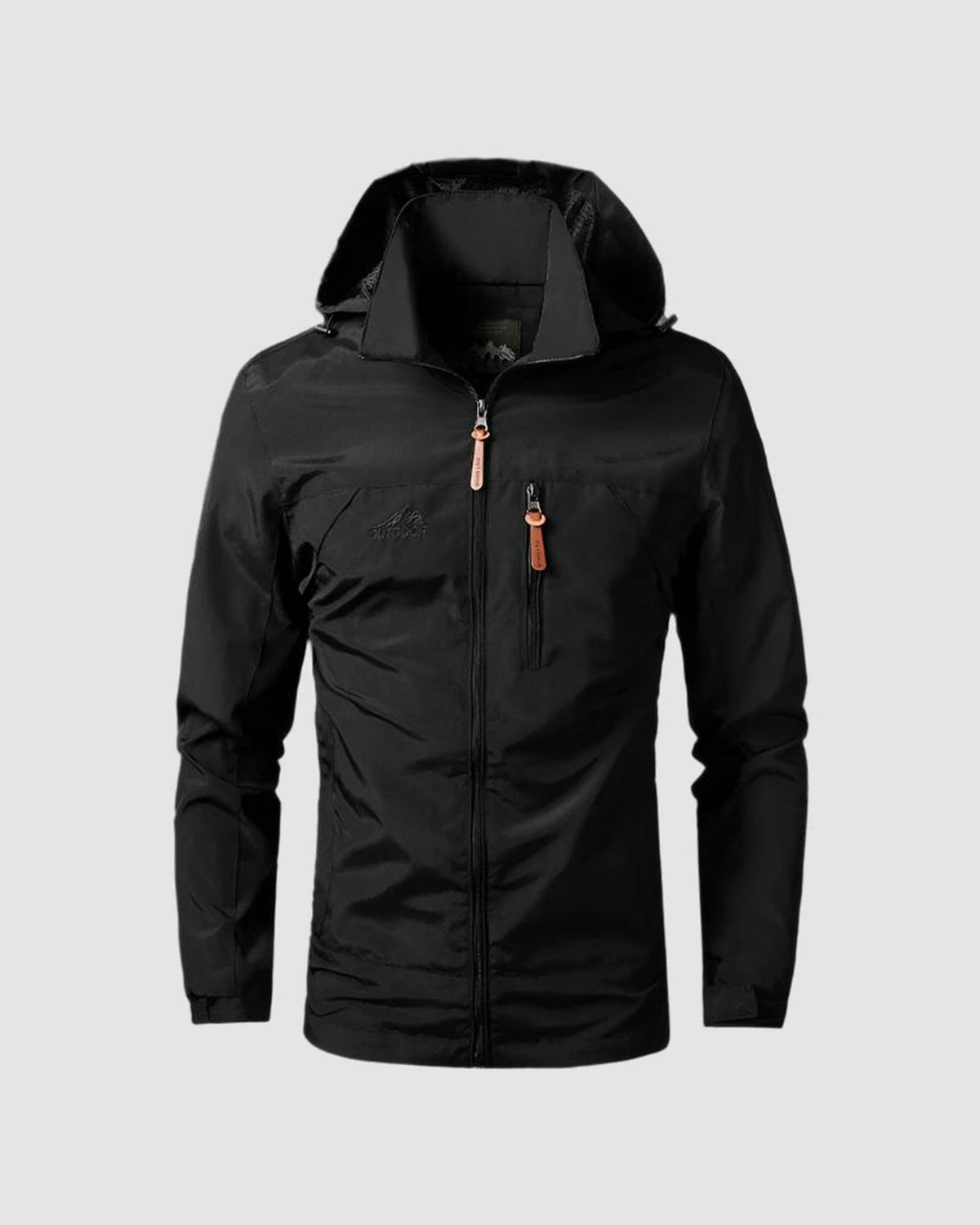 Herren Wanderjacke wasserdicht und winddicht mit Taschen in Schwarz