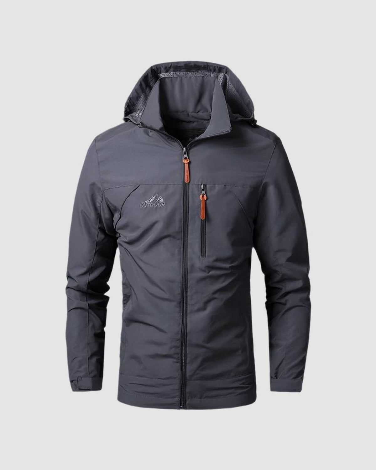 Herren Wanderjacke wasserdicht und winddicht mit Taschen in Grau