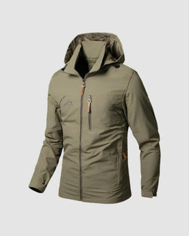 Herren Wanderjacke wasserdicht und winddicht mit Taschen in Khaki