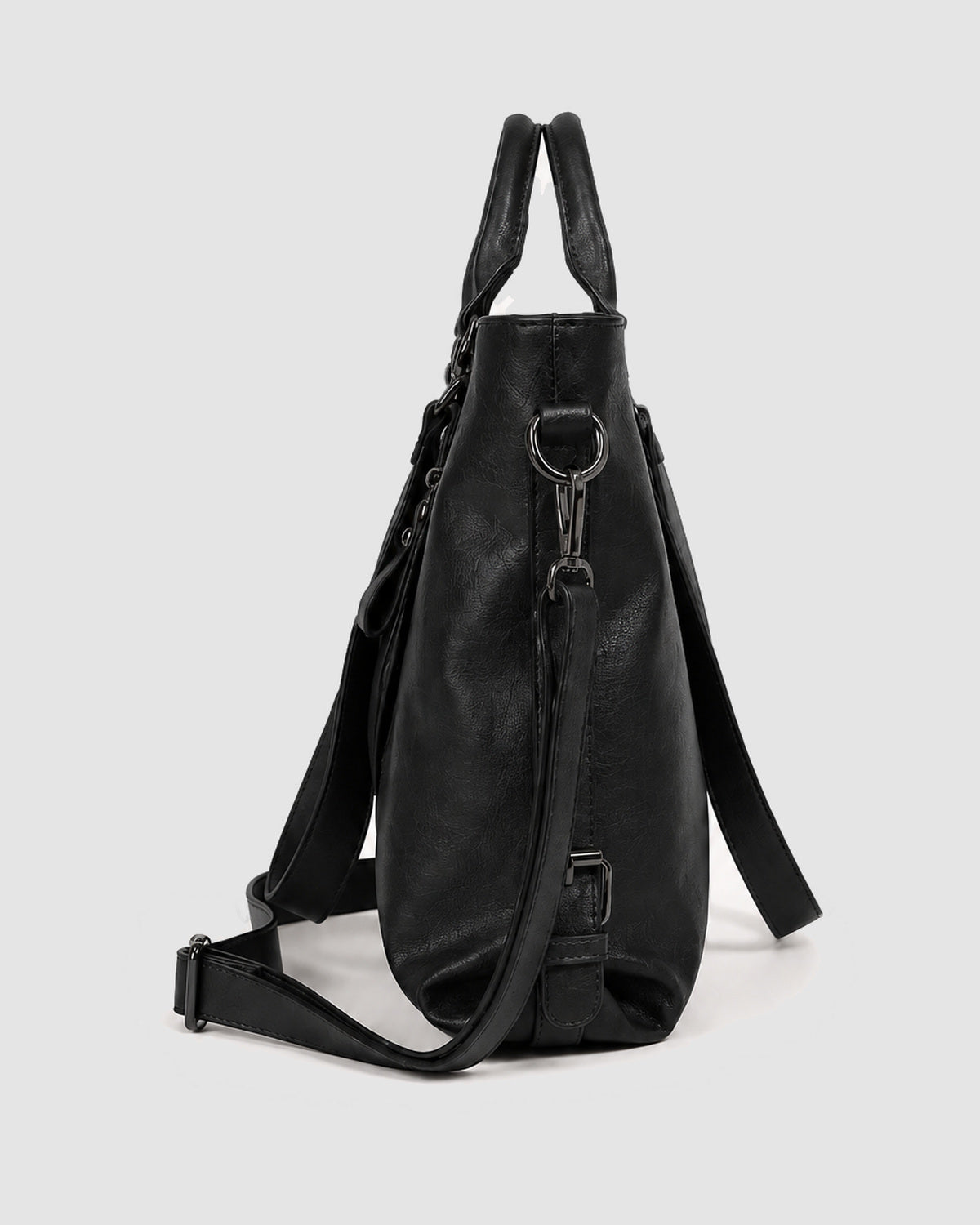 Herren Umhängetasche aus Kunstleder im Tote-Stil – Schwarz, Bild 2