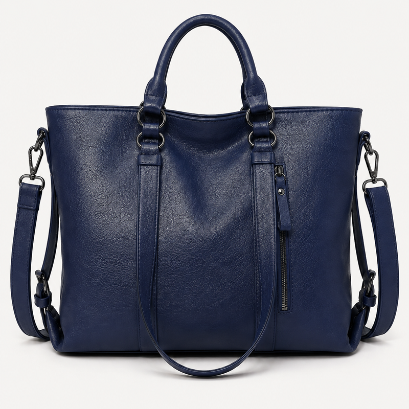 Herren Tote-Crossbody-Tasche aus Kunstleder – Dunkelblau
