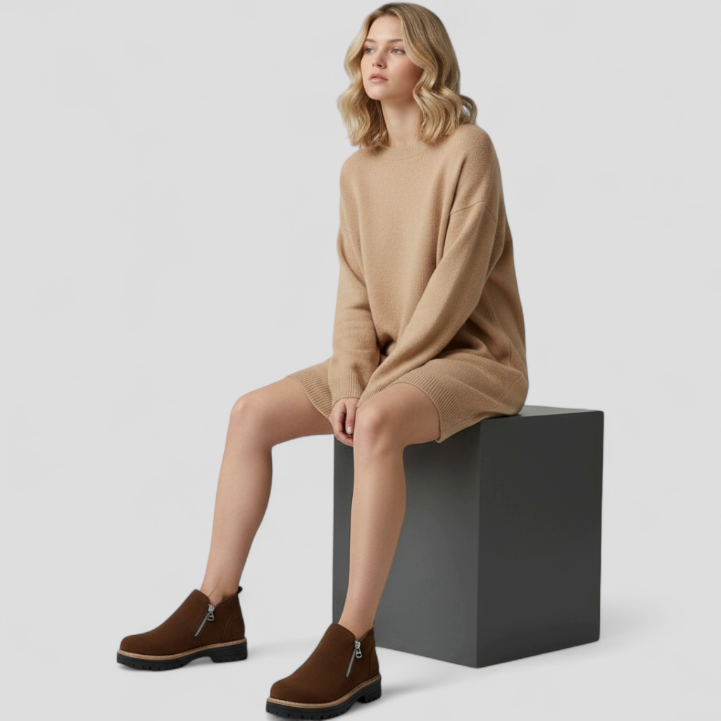 Damen Stiefel Runde Zehenpartie