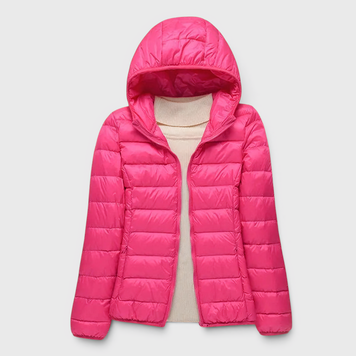Women's Quilted Puffer Jacket with Hood