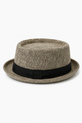 Herren Fedora-Hut Khaki mit Karomuster und Hutband